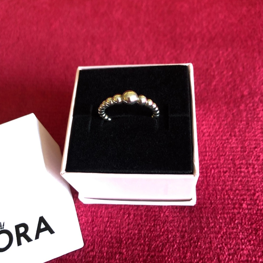 Authentic Pandora Sterling Silver “String of beads “ Ring. NWOT.